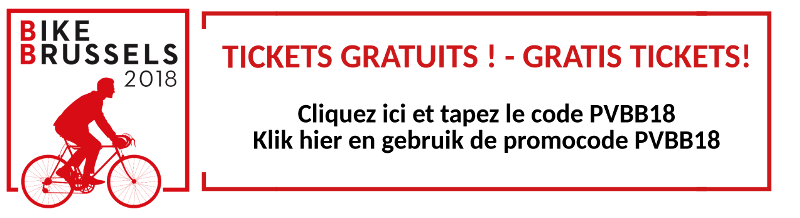 Ticket gratuit pour Bike Brussels avec le mot de passe PVBB18 - Gratis tickets met promocode PVBB18